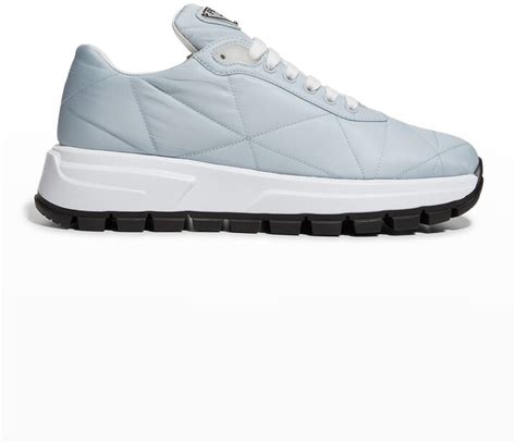 prada allacciate quilted triangle nylon platform sneakers|Prada shoes.